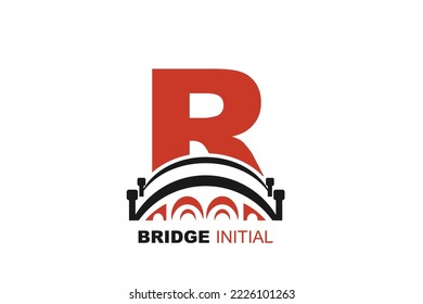 R bridge Letter logo template for your branding.