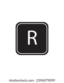 R button icon, vector best flat icon.