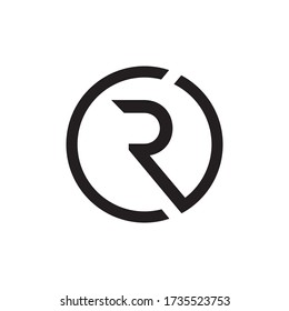 R / C R circle logo design vector