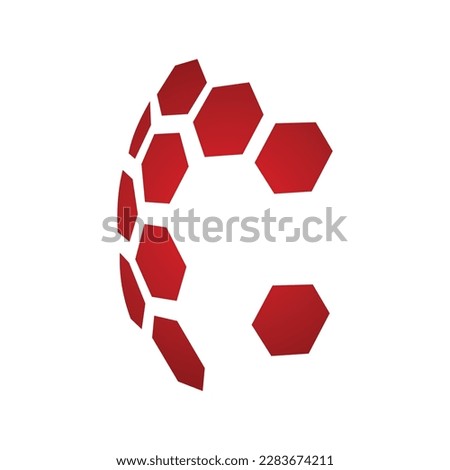 r c hexagon logo template