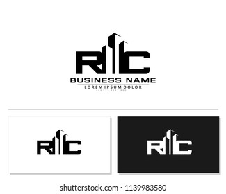 R C Initial Building Logo Concept