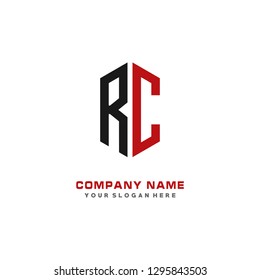 R C initial letter, modern logo design template vector 