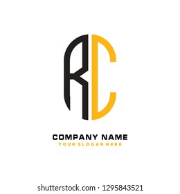 R C initial letter, modern logo design template vector 