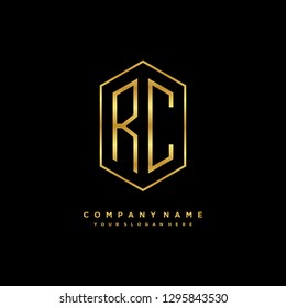 R C initial letter, modern logo design template vector 