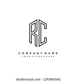 R C initial letter, modern logo design template vector 