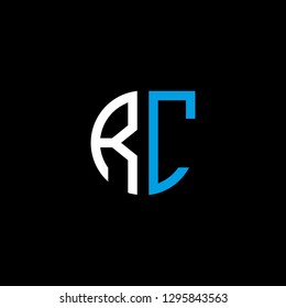 R C initial letter, modern logo design template vector 