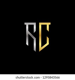 R C initial letter, modern logo design template vector 