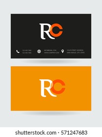 R & C Letter logo design vector element with Business card