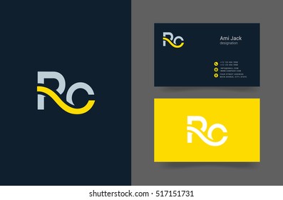 R & C Letter logo vector element with Business card template