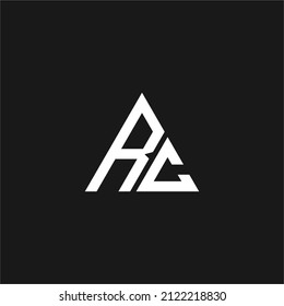 R and C letter with triangle logo concept vector stock illustration