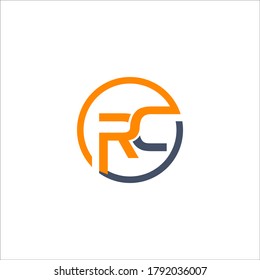 R C logo design vector sign