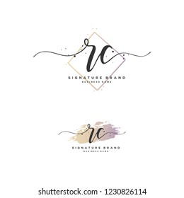 R C RC Initial logo template vector