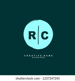 R C RC Initial logo template vector. Letter logo concept