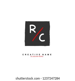R C RC Initial logo template vector. Letter logo concept