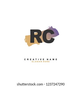 R C RC Initial logo template vector. Letter logo concept