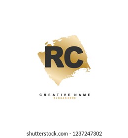 R C RC Initial logo template vector. Letter logo concept