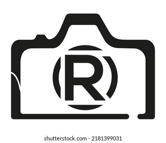 R Kamera Logo Design Logo Symbol Vektorvorlage.