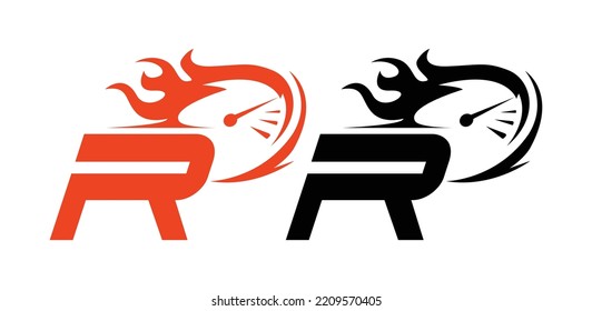 R Car Logo Vector Icon Symbol Template. Driver Logo Vector Illustration. Car Speed Logo Vector
