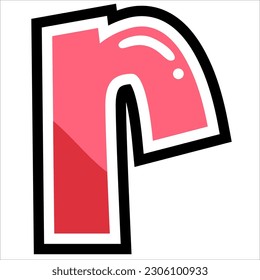 r - cartoon style Eng lowercase english letters