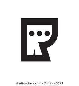 Ilustración de diseño de logotipo de chat R