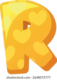 R childish letter design vector illustration