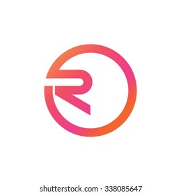 R in circle logotype design