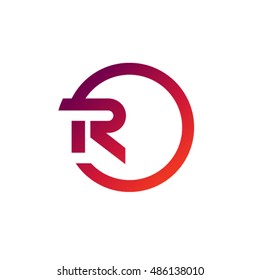 R in circle logotype design
