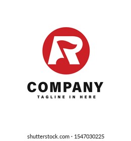 R circle note music negative space logo design inspiration