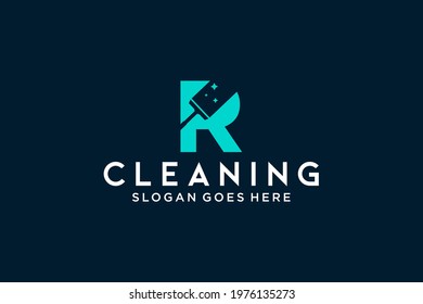 R For Cleaning Clean Service Maintenance For Car Detailing, Homes Logo Icon Vector Template.