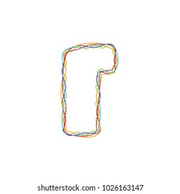R Colorful String Letter Logo Icon Design