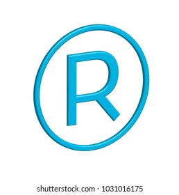 R copyright 3D icon in vector graphics