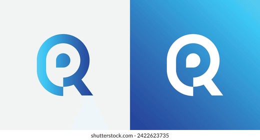 R creative blue gradient alphabet letter logo for branding and business