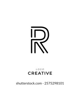 R Creative Latter Logo Design. By Custom Branding Logo. Creative Logo Design. Logo Template. Vector illustration. Modern Design. Monogram Design