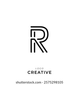 R Creative Latter Logo Design. By Custom Branding Logo. Creative Logo Design. Logo Template. Vector illustration. Modern Design. Monogram Design