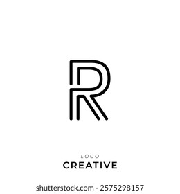 R Creative Latter Logo Design. By Custom Branding Logo. Creative Logo Design. Logo Template. Vector illustration. Modern Design. Monogram Design