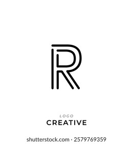 R Creative Latter Logo Design. Branding Logo Design. Creative Logo. Template. Vector illustration. Modern Monogram Design. Brand Identity Design