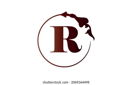 R in the creative lettering style