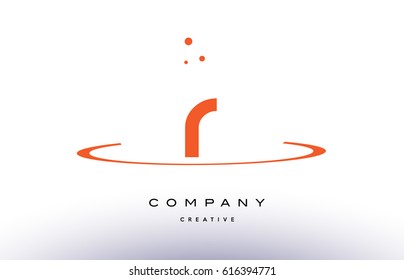 R creative orange swoosh dots alphabet company letter logo design vector icon template