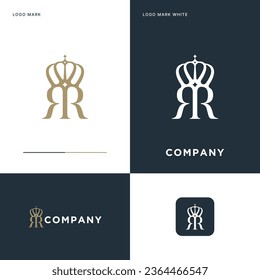 R Crown Logo Vector Icon Illustration Design