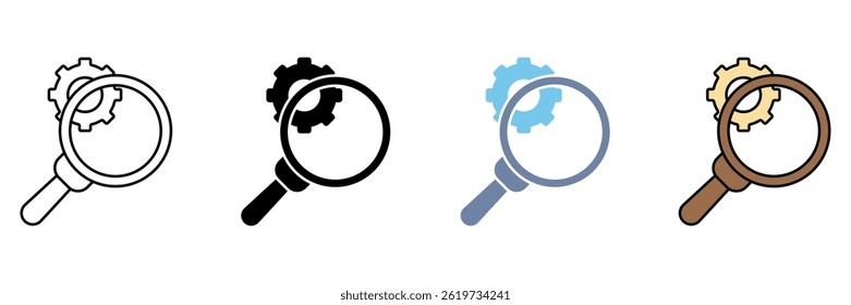 Icono de línea de concepto de R D. Ilustración de elemento simple.