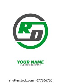 R D initial circle logo template vector
