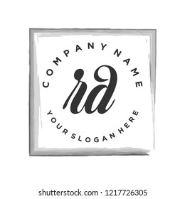 R D Initial handwriting logo vector