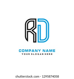 R D initial letter, modern logo design template vector 