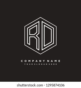 R D initial letter, modern logo design template vector 