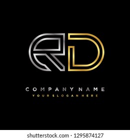 R D initial letter, modern logo design template vector 