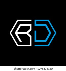 R D initial letter, modern logo design template vector 