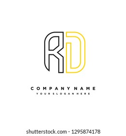 R D initial letter, modern logo design template vector 