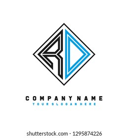 R D initial letter, modern logo design template vector 
