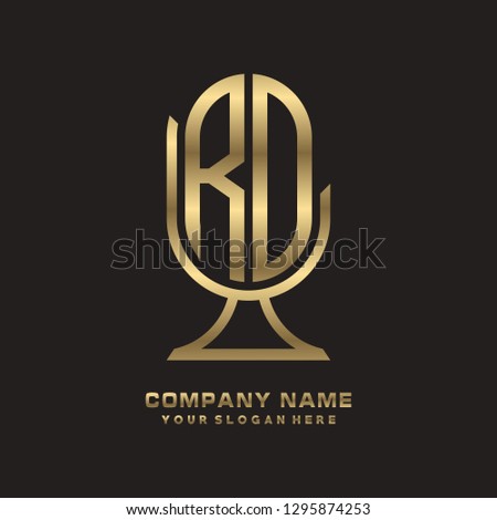 R D initial letter, modern logo design template vector 