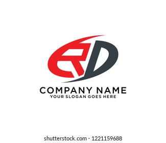 R D Initial logo template vector